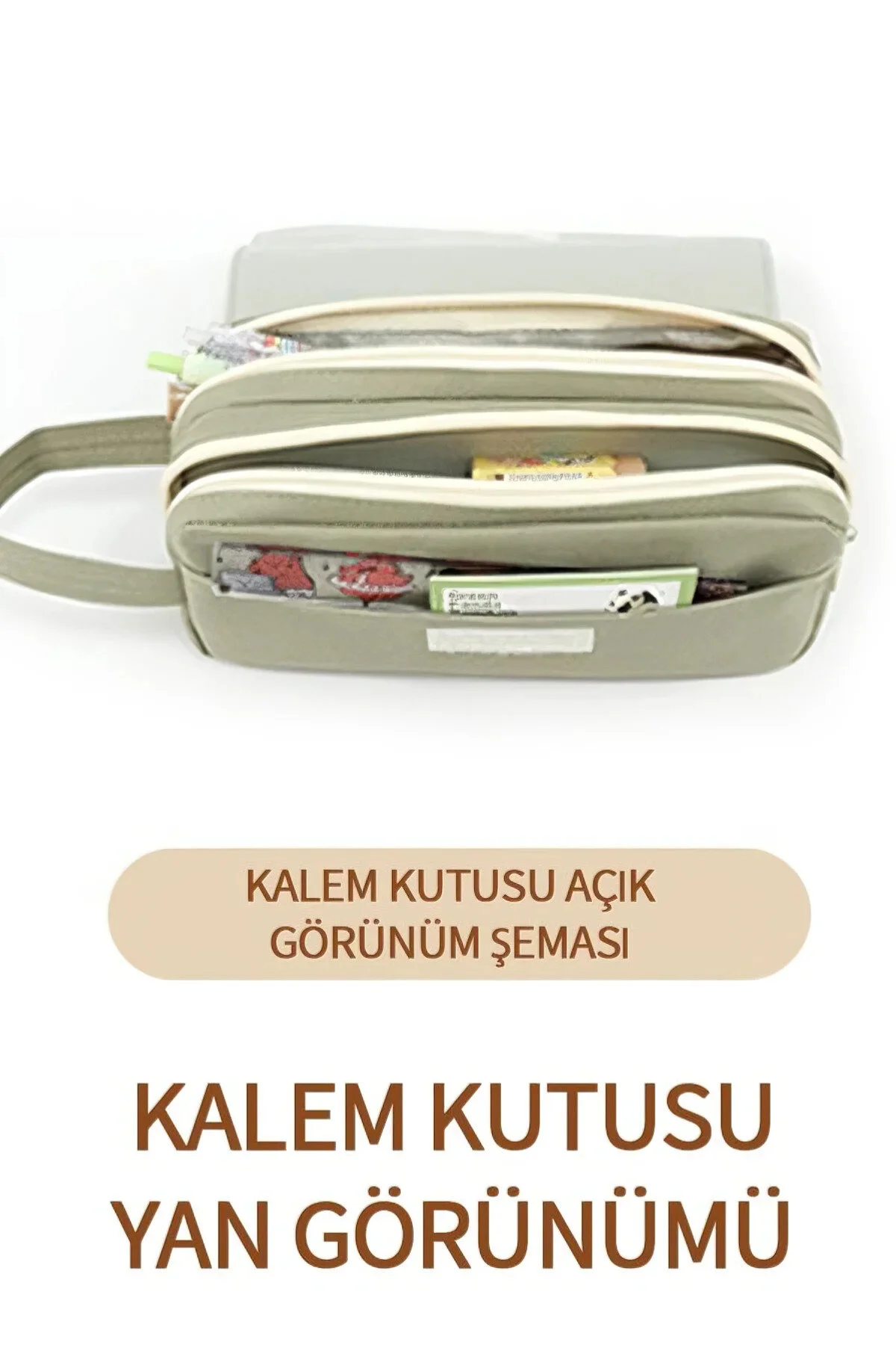 Sade Ve Şık Capybara Kalem Kutusu Çimen Yeşili