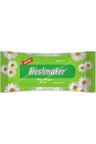 Freshmaker Islak Cem Mendil - Alkolsüz Ve Ph Dengelenmiş - Çiçeksi Kokular - 15 Adetlik 5 Paket 5'li Set