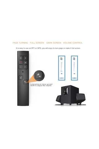 Didadodo Kablosuz Sunum Kalemi - Ppt Kontrol, Sayfa Geçiş, Ses Ayarı, 50m Menzil, Şarj Edilebilir, Kolay Kullanım