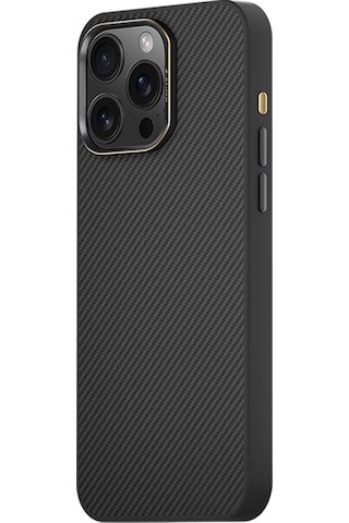 Apple iPhone 16 Pro Max Kılıf Magsafe Uyumlu 600d Raptic Aramid Fiber Serisi Kapak Siyah