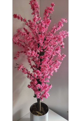 Rüzgar Çiçekcilik 145 Cm Pembe Metal Saksıda Bahardali Pembe