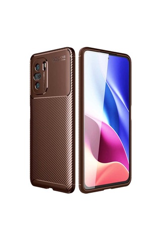 Xiaomi Mi 11i Kılıf Zore Negro Silikon Kapak Kahverengi