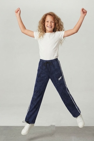 Pina Kids Kız Çocuk Beli İpli Rahat Kesim Paça Ayarlanabilir Lastikli Eşofman Altı Esf7012 Lacivert