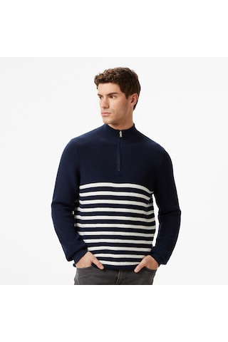 Nautica Erkek Lacivert Classic Fit Kazak Çizgili S57216t Lacivert