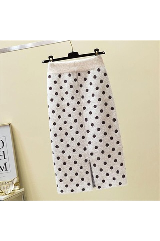 Sonbahar Kış Kadın Midi Örme Etek Kadın Etek Yüksek Bel Kalınlaşmak Taklit Vizon Kadife Katı Ince Etekler Beyaz