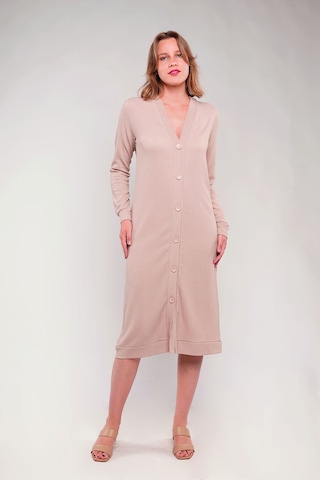 Gabria Ön Düğmeli Seul Uzun Hırka Bej