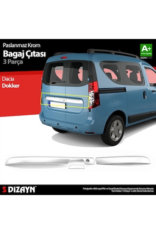 S-dizayn Dacia Dokker Krom Bagaj Çıtası 3 Prç. 2012 Üzeri A+ Kali