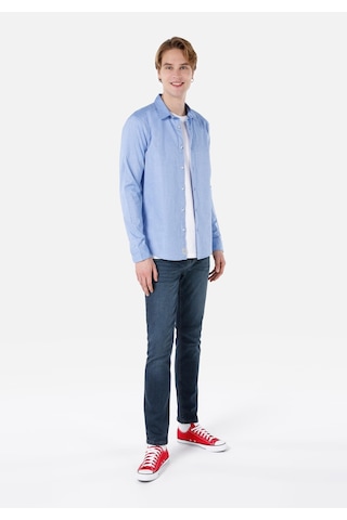 Colin's Colins Slim Fit Shirt Neck Düz Erkek Mavi Uzun Kol Gömlek Cl1048576 Q1.v1 Blu Koyu Mavi