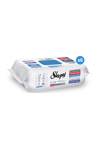 Sleepy Easy Clean Premium Çamaşır Suyu Katkılı Yüzey Temizlik Havlusu Mendili 6x100 (600 Yaprak)