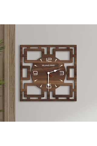 Bk Gift Kişiye Özel İsimli Dekoratif 45cm Ahşap Duvar Saati-3 , Ev Hediyesi , Arkadaşa Hediye , Sevgiliye Hediye Bitmeyen137051 Bk Gift Çok Renkli