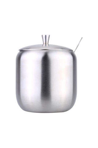 Jeemson Stanyum Çelik Baharat Kabı - Kahve Şeker Depolama Kutusu, 400ml, 12cm Kaşık İle, Mutfak Araçları Diğer