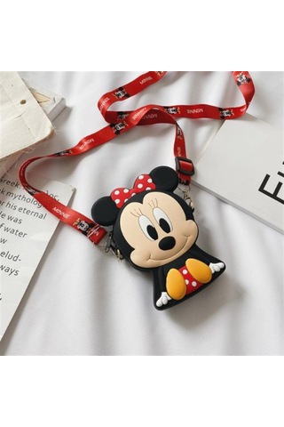 Minnie Mouse Tasarım Silikon Omuz Askılı Çanta-17 Altın