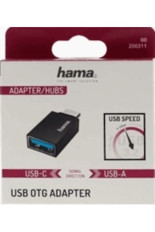 HAMA HM.200311 USB-C Fiş- USB A Soket Adaptör Siyah