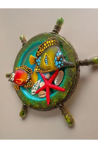 Deniz Temalı Dekorasyon İçin Eşsiz Dümen Ve Zarif Balık Süsü