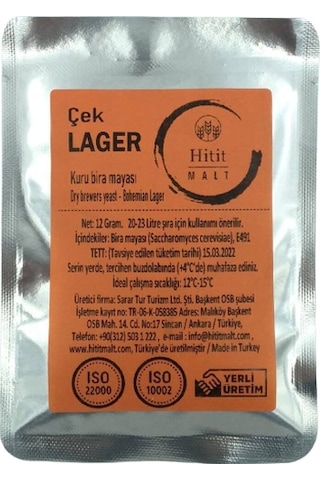 Hitit Malt Çek Lager Kuru Bira Mayası 12 G Hitit Malt Çek Lager Kuru Bira Mayası 12 G