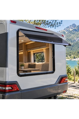 Jarup Flat Kare Karavan Penceresi 90x90 Cm Siyah Jr9090fb S