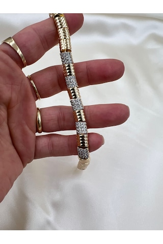 Çelik Zirkon Taşlı Ray Bileklik