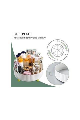 Moveevo Funest Makyaj Düzenleyici Plus, 360 Derece Dönebilen Kozmetik Masa Depolama Vitrin Kutusu Büyük Kapasiteli Yuvarlak