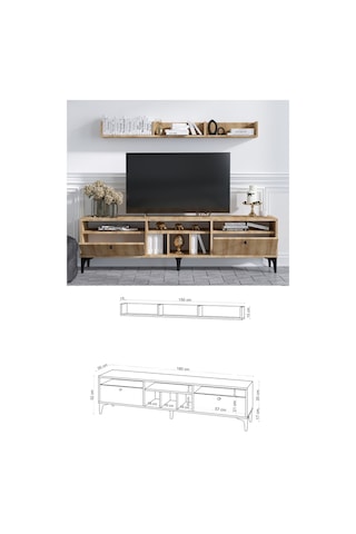 Decormet Drew Tv Ünitesi Safir Meşe -dec-20043 Çok Renkli