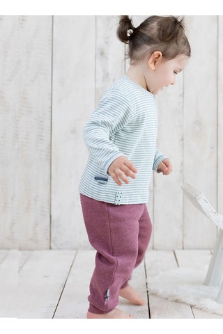 Organicera Organik Uzun Kollu Tshirt,Aqua Melange Çizgili (435388661) Çok Renkli