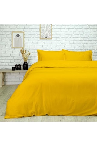 Taç Plain Düz%45 Viscoz%55 Pamuk Nevresim Takımı, Sarı, Çift Kişilik Genel