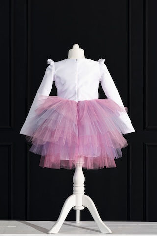 Minnie Mouse Uzun Kollu Doğum Günü Elbisesi Ve Parti Kostümü Beyaz