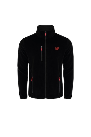 Walke Premium Erkek Tam Cepli Fermuarlı Outdoor Spor Polar Ceket Siyah