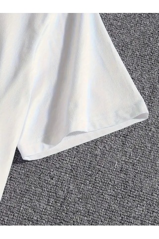 Startmore Unisex Baskılı Oversize Beyaz