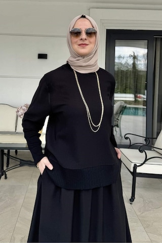 Rabia Şamlı Ela Modal Takım Siyah Çok Renkli