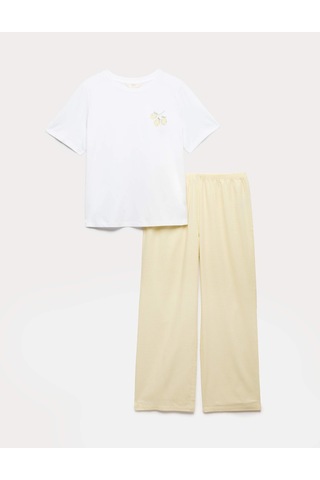Marks & Spencer Pamuklu Pijama Takımı T37004630F Sarı