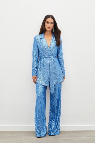 Sateen Kemerli Payet Pantolon - İndigo
