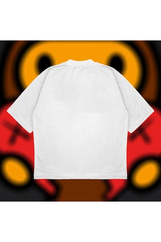 Tarzsokak Bape X Comme Des Garçons Oversize Unisex Pamuklu Nefes Alan Kalın Kumaşlı Beyaz