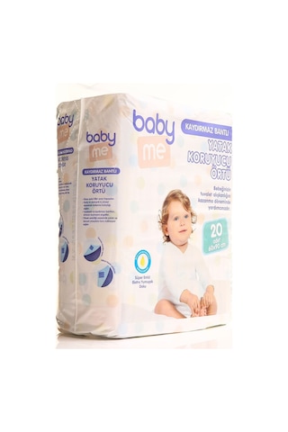 Baby Me Kaydırmaz Bantlı Yatak Koruyucu Örtü 20 Adet 60 x 90 CM