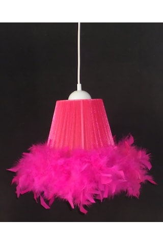 Fuşya Yatak Odası Kız Çocuk Odası Tüylü Avize