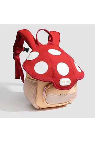 Mini Sevimli Mantar Çanta Yürümeye Başlayan Çocuk Çizgi Film Bebek Sırt Çantası Kirmizi