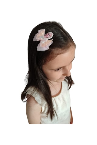Pullu Kanat Üzeri Elsa Model Karışık Renk Çocuk Pens Toka Çok Renkli