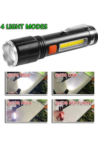 Baretta Br-85 Xhp50 Led 5 Fonksiyonlu Şarjlı El Feneri - 9042986754530ynt Çok Renkli