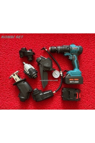 Ecl Pro Akülü Set Matkap Mini Kompresör Taşlama Akülü Testere 25pcs 6/1