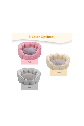 Leezsing Yuvarlak Kedi Yatağı Evcil Hayvan Yatağı 18in Küçük Yıkanabilir Köpek Yatağı Yavru Köpekler Ve Kediler İçin Kaymaz Tabanlı
