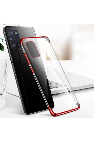 Galaxy A31 Köseleri Renkli Kamera Çikintili Ince Seffaf Kilif 315635364 - Kampanya-Renk / Nano Ekran Koruyucu(+25)-Gold
