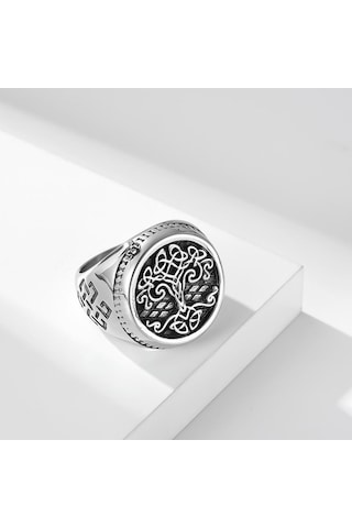 Novahub Siyah Hip Hop Retro Erkek Paslanmaz Çelik Yüzük, İskandinav Mitolojisi, Celtic Knot, Hayat Ağacı Parmak Yüzük, Siyah Gümüş Punk Takı, Erkek Moda, 11 Boyutu Siyah