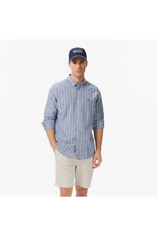 Nautica Regular Fit Çizgili Erkek Gömlek W65492t Indigo