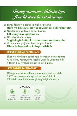 Cpiana Sprey Güneş Sonrası Argan Yağlı Nemlendirici Krem 130ml