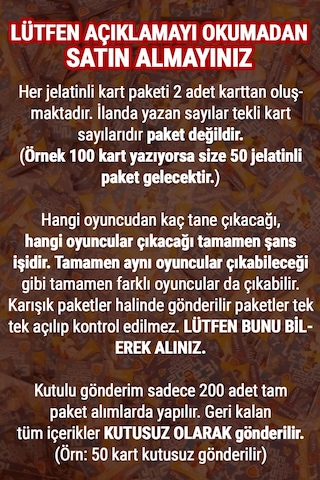 Futbolcu Kartları Süper Final 25 Adet 50 Kart 2023 Futbol Oyun Kartları Yeni Sezon Premium