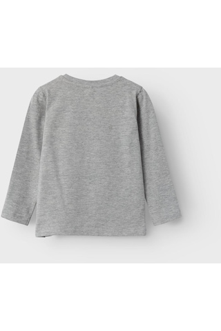 Name It Bisiklet Yaka Baskılı Gri-melanj Erkek Çocuk Sweatshirt 13221192 001 Gri Melanj