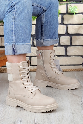 U.s. Polo Assn. Lane Sıcak Astarlı Fermuarlı Kadın Bot 867800000758 14 Bej Bej