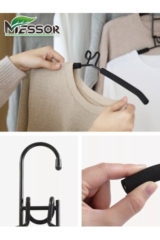 Messor Dönüştürülebilir Çok Katmanlı Giysi Askısı 193966108 Siyah