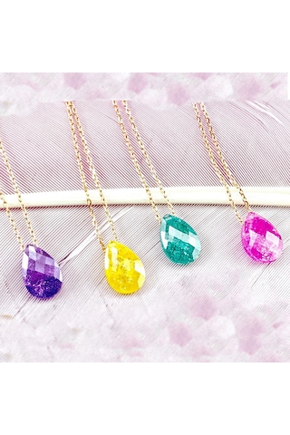 925 Ayar Rose Kaplama Gümüş Zincir Şeker Damla Kolye Gümüş