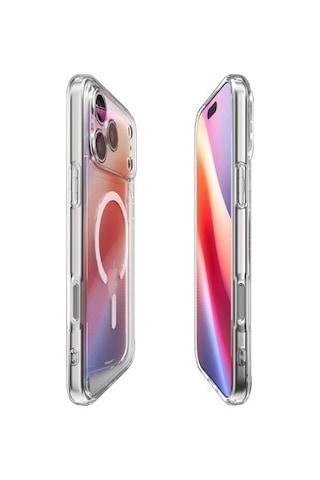 Spigen Apple iPhone 17 Pro İle Uyumlu Magsafe Kılıf Ultra Hybrid Mag Fit Sararmaya Dayanıklı Beyaz Şeffaf 1