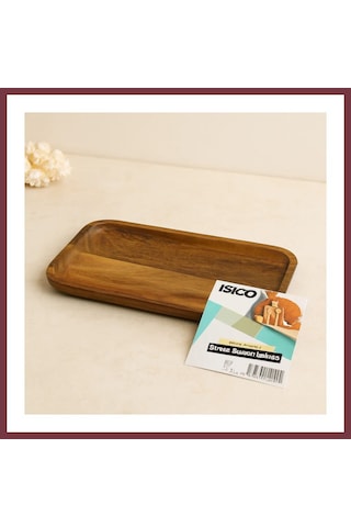 Storeşahin Akasya Ahşap Dikdörtgen Servis Tepsisi 25x14x1.4 Cm Shn0720